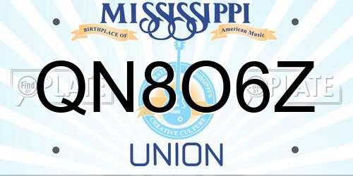QN8O6Z Mississippi License Plate