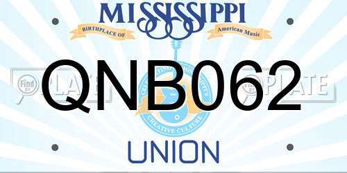QNB062 Mississippi License Plate