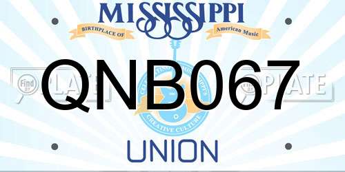 QNB067 Mississippi License Plate
