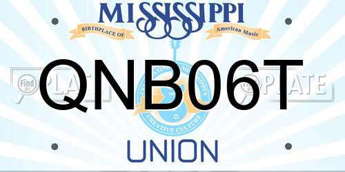 QNB06T Mississippi License Plate