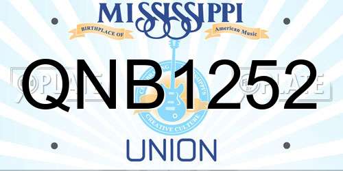 QNB1252 Mississippi License Plate