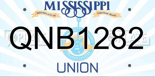 QNB1282 Mississippi License Plate