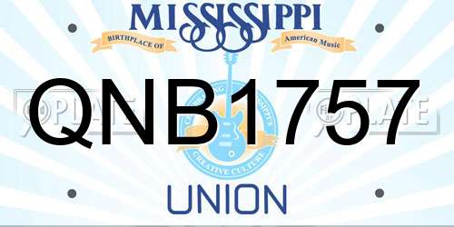 QNB1757 Mississippi License Plate