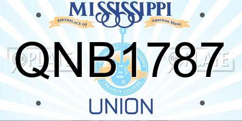 QNB1787 Mississippi License Plate