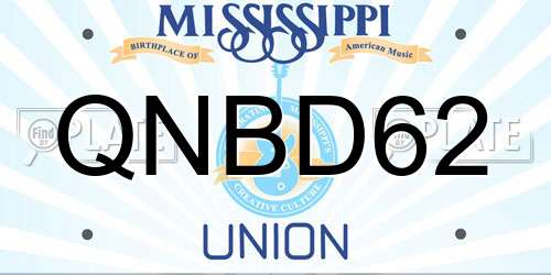 QNBD62 Mississippi License Plate
