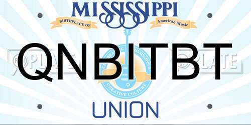QNBITBT Mississippi License Plate