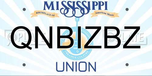 QNBIZBZ Mississippi License Plate