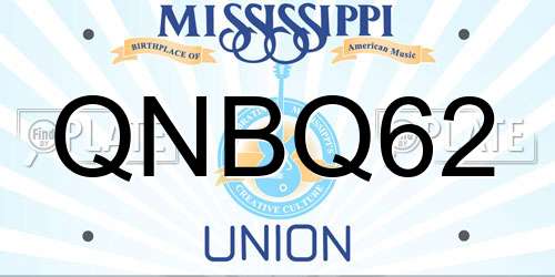 QNBQ62 Mississippi License Plate