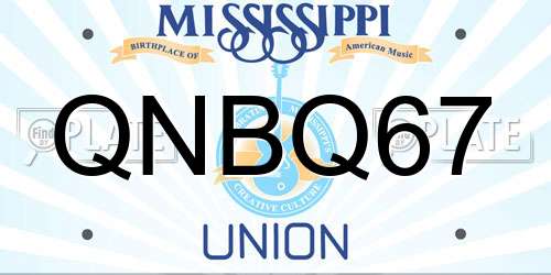 QNBQ67 Mississippi License Plate