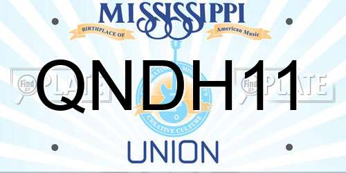 QNDH11 Mississippi License Plate