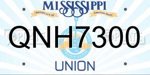 QNH7300 Mississippi License Plate
