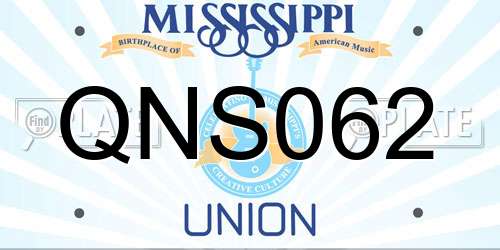 QNS062 Mississippi License Plate