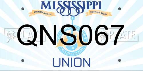 QNS067 Mississippi License Plate