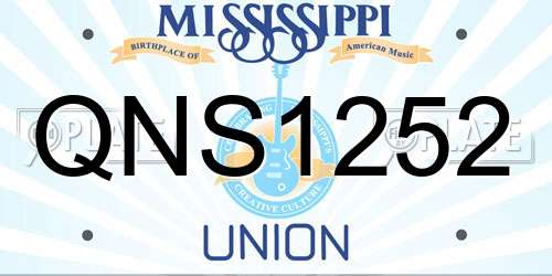 QNS1252 Mississippi License Plate