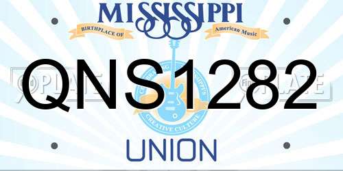 QNS1282 Mississippi License Plate
