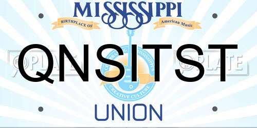 QNSITST Mississippi License Plate