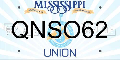 QNSO62 Mississippi License Plate