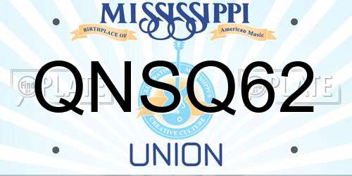 QNSQ62 Mississippi License Plate
