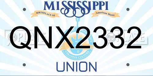 QNX2332 Mississippi License Plate