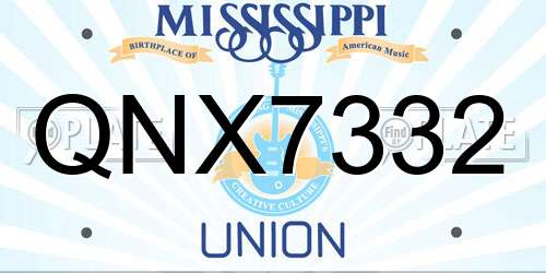 QNX7332 Mississippi License Plate