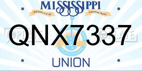 QNX7337 Mississippi License Plate