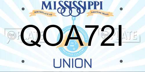 QOA72I Mississippi License Plate