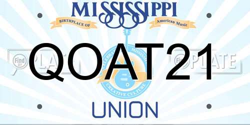 QOAT21 Mississippi License Plate