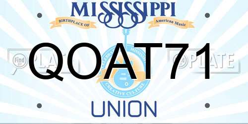QOAT71 Mississippi License Plate