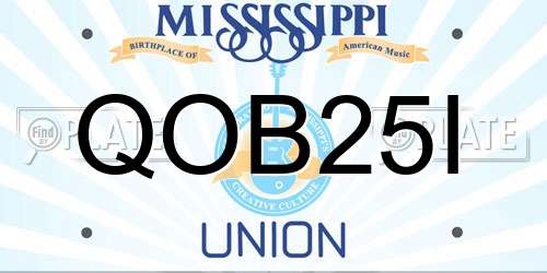 QOB25I Mississippi License Plate