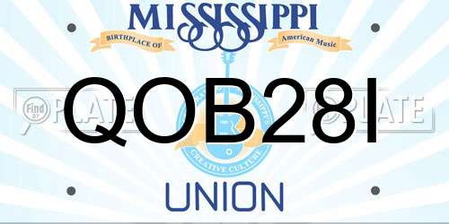 QOB28I Mississippi License Plate