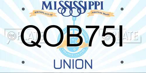 QOB75I Mississippi License Plate