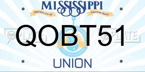 QOBT51 Mississippi License Plate