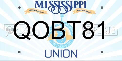 QOBT81 Mississippi License Plate