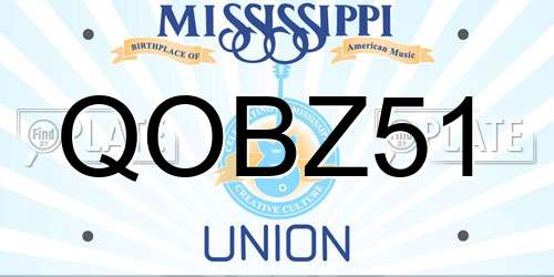 QOBZ51 Mississippi License Plate