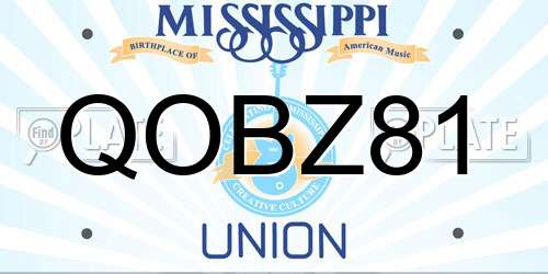 QOBZ81 Mississippi License Plate