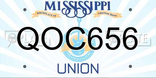 QOC656 Mississippi License Plate