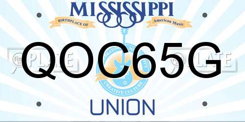 QOC65G Mississippi License Plate