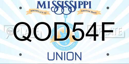 QOD54F Mississippi License Plate