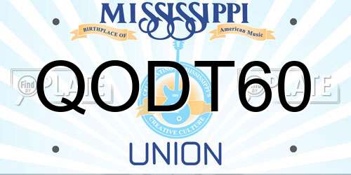 QODT60 Mississippi License Plate
