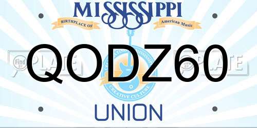 QODZ60 Mississippi License Plate