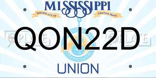 QON22D Mississippi License Plate