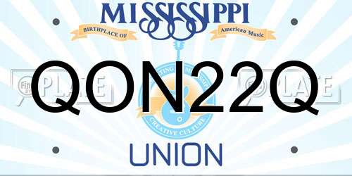 QON22Q Mississippi License Plate