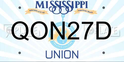 QON27D Mississippi License Plate