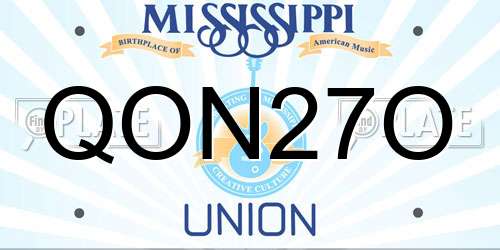 QON27O Mississippi License Plate