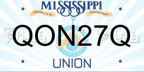 QON27Q Mississippi License Plate