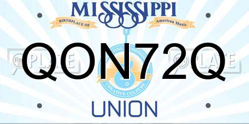 QON72Q Mississippi License Plate