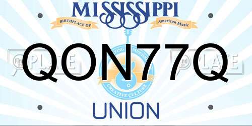 QON77Q Mississippi License Plate