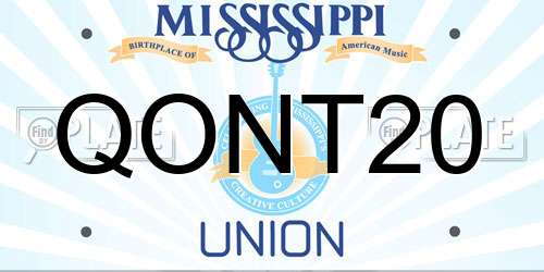 QONT20 Mississippi License Plate