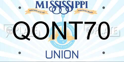 QONT70 Mississippi License Plate