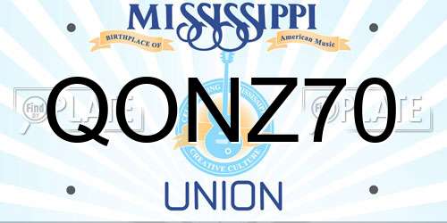 QONZ70 Mississippi License Plate